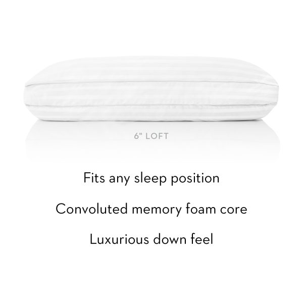 Fits any sleep position - convoluted memory foam core - luxurious down feel