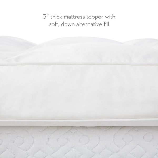 3in thick mattress topper with soft, down alternative fill